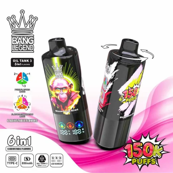 202512102310112662e Bang Legend 150K Puffs - Az új generációs 6 az 1-ben eldobható e-cigi – termékkép