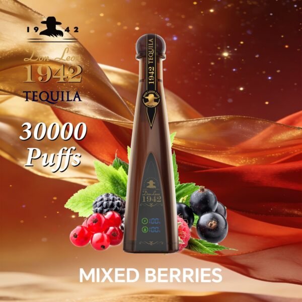 Solaris Tequila Don Leon 1942 – 30,000 Puffs Egyszerhasználatos Vape, Luxus Dizájn LED-es Akkumulátorral – termékkép