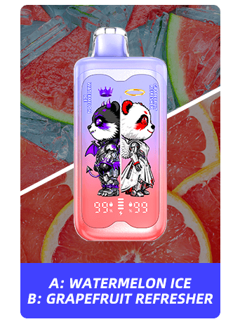 A-Watermelon-Ice–Grapefruit-Refresher Merry Mi Panda Twins 40000 Puffs 2 az 1-ben Eldobható Vape – Két Íz Egy Készülékben – termékkép