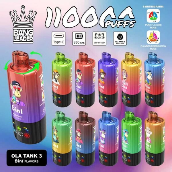 BANG-Leader-110K-Puffs-6-IN-1-Flavor-Screen Bang Leader 110K 110000 Puffs – 6 íz egy készülékben – termékkép