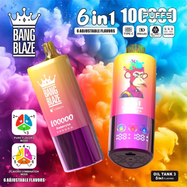 Bang-Blaze-100000-Puffs-4-1.webp Bang Blaze 100,000 Puffs 6 az 1-ben Vape – A Tökéletes Élmény 100 000 Slukkal – termékkép