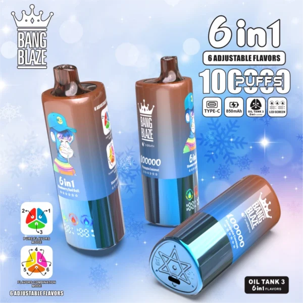 Bang-Blaze-100000-Puffs-8-1.webp Bang Blaze 100,000 Puffs 6 az 1-ben Vape – A Tökéletes Élmény 100 000 Slukkal – termékkép