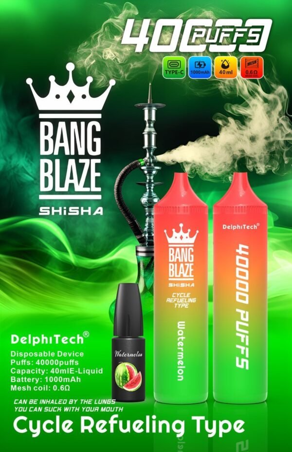 Bang-Blaze-40000-Puffs-1.jpg Bang Blaze Shisha 40K Puffs - Az Élmény, Amire Vágytál! – termékkép