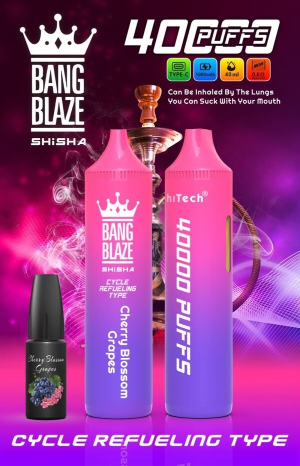 Bang-Blaze-40000-Puffs-9.jpg Bang Blaze Shisha 40K Puffs - Az Élmény, Amire Vágytál! – termékkép