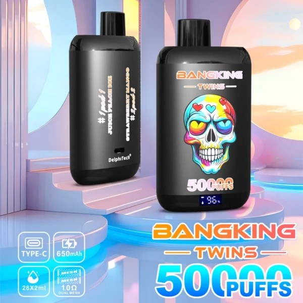 Bang-King-Twin-50000-Puffs-3.webp Bang King Twins 50000 Puffs – Kettős ízű, egyszer használatos vape nagykereskedelmi forgalmazásra – termékkép
