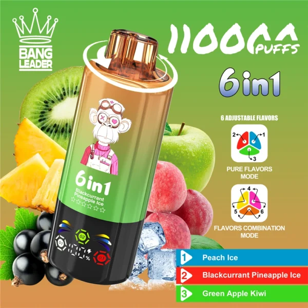 Bang-Leader-110000-Puffs-2025-Hot-Sale-Disposable-Vape Bang Leader 110K 110000 Puffs – 6 íz egy készülékben – termékkép