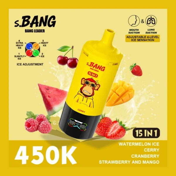 Bang-Leader-15-IN-1-Disposable-Vape-450000-Puffs-Wholesale-Bulk-Buy-600×600 Bang Leader 450K Puffs– 15 az 1-ben újratölthető eldobható vape – Állítható jég hatás, okos kijelző, nagykereskedelmi kiszerelés – termékkép