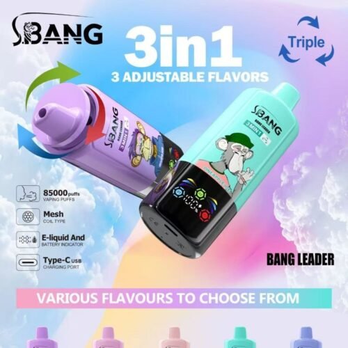 Bang-Leader-85000-puffs-1 Bang Leader 85K Puffs 3 in 1 – A három ízű, hosszú élettartamú vape élmény – termékkép