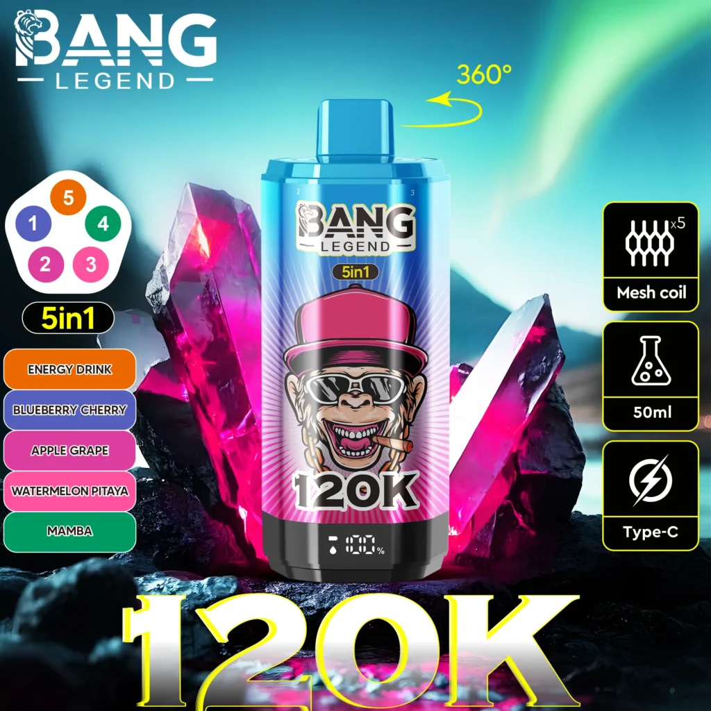 Bang Legend 120K Puffs – 5 az 1-ben Vaping, 120,000 Puff és Több Íz - Nebulux Vape
