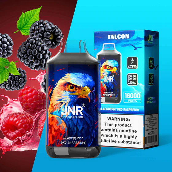 JNR-Falcon-16000-Puffs-Blackberry-Red-Raspberry.webp JNR Falcon 16000 Puffs – Eldobható elektronikus cigaretta 16000 slukk erejéig – termékkép