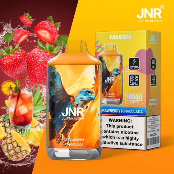 JNR-Falcon-16000-Puffs-Strawberry-Pinacolada.webp JNR Falcon 16000 Puffs – Eldobható elektronikus cigaretta 16000 slukk erejéig – termékkép