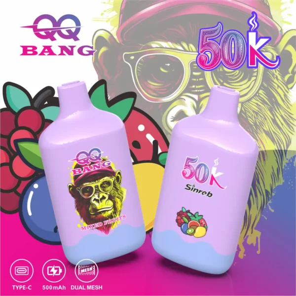 QQ BANG 50000 Puffs Mixed Fruits QQ BANG 50000 Puffs Eldobható Vape – 50 000 Puff • Dual Mesh • Újratölthető – termékkép