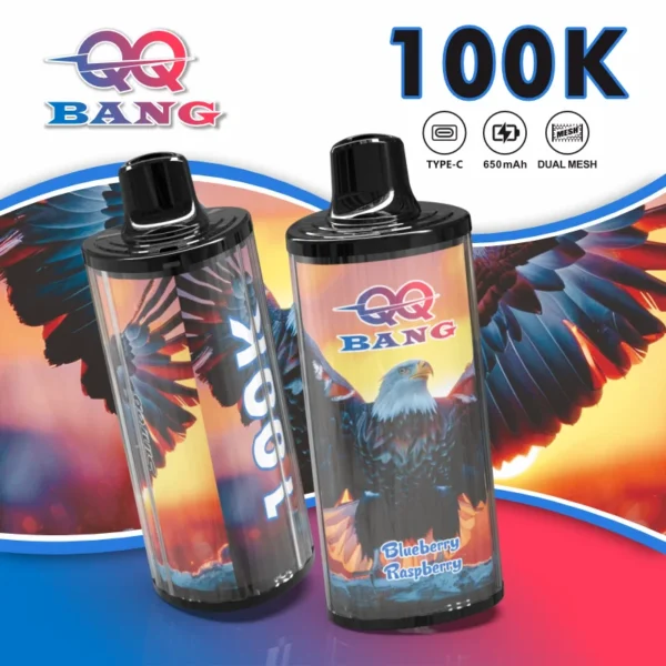 QQ-Bang-100K-Vape-Blueberry-Raspberry QQ BANG 100K Dual Mesh Vape – Újratölthető Eldobható Vape Készülék – termékkép