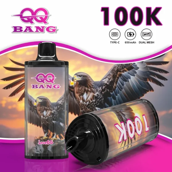 QQ-Bang-100K-Vape-LOVE66 QQ BANG 100K Dual Mesh Vape – Újratölthető Eldobható Vape Készülék – termékkép