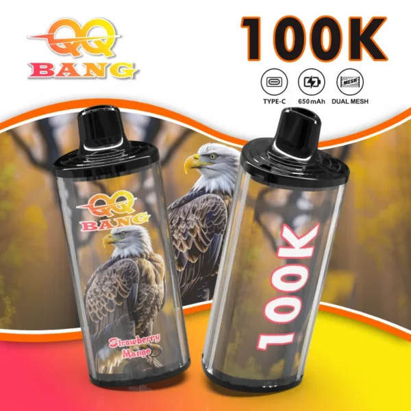 QQ-Bang-100K-Vape-Strawberry-Mango QQ BANG 100K Dual Mesh Vape – Újratölthető Eldobható Vape Készülék – termékkép