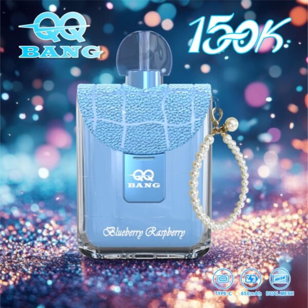 QQ-Bang-150k-Puff-Blueberry-Raspberry QQ BANG 150K Puff – 150 000 Puff, Dual Mesh, USB Type-C Újratölthető Eldobható Vape – termékkép