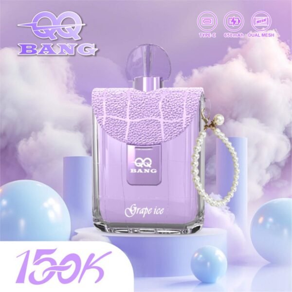 QQ-Bang-150k-Puff-Grape-Ice QQ BANG 150K Puff – 150 000 Puff, Dual Mesh, USB Type-C Újratölthető Eldobható Vape – termékkép