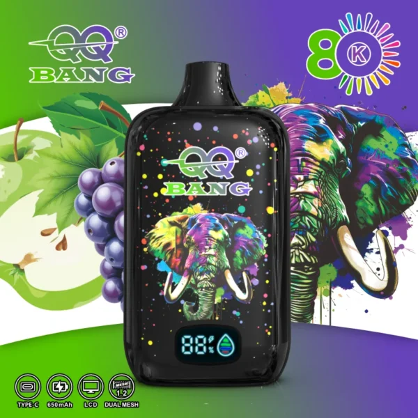 🔥 QQ Bang 80K – 80 000 Puff Eldobható Vape | Type-C Újratölthető, Mesh Coil, LED kijelző – termékkép