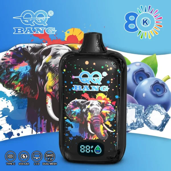 🔥 QQ Bang 80K – 80 000 Puff Eldobható Vape | Type-C Újratölthető, Mesh Coil, LED kijelző – termékkép