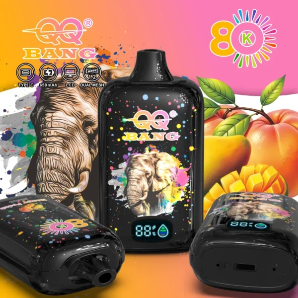 🔥 QQ Bang 80K – 80 000 Puff Eldobható Vape | Type-C Újratölthető, Mesh Coil, LED kijelző – termékkép