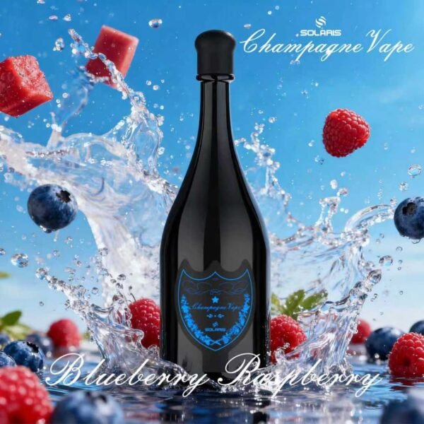 Solaris Champagne 30000 Puffs-BLUEBERRY RASPBERRY 🍾 Solaris Champagne 30000 Puffs – LED-es, Type-C Tölthető Egyszerhasználatos E-Cigaretta – termékkép