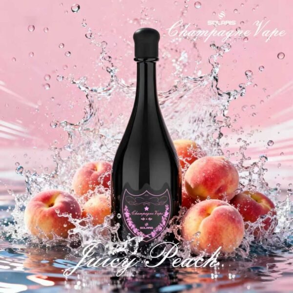 Solaris Champagne 30000 Puffs-JUICY PEACH 🍾 Solaris Champagne 30000 Puffs – LED-es, Type-C Tölthető Egyszerhasználatos E-Cigaretta – termékkép