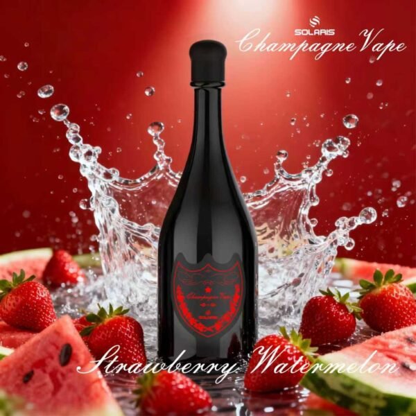 Solaris Champagne 30000 Puffs-STRAWBERRY WATERMELON 🍾 Solaris Champagne 30000 Puffs – LED-es, Type-C Tölthető Egyszerhasználatos E-Cigaretta – termékkép