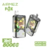 VapePurchase-airmez-2-in-1-80000-puffs-grape-ice-black-ice Airmez Fox 2 in 1 80000 Puffs – Kettős Íz LED Kijelzős Eldobható Vape | 80K Puff | Újratölthető | EU Raktár – termékkép