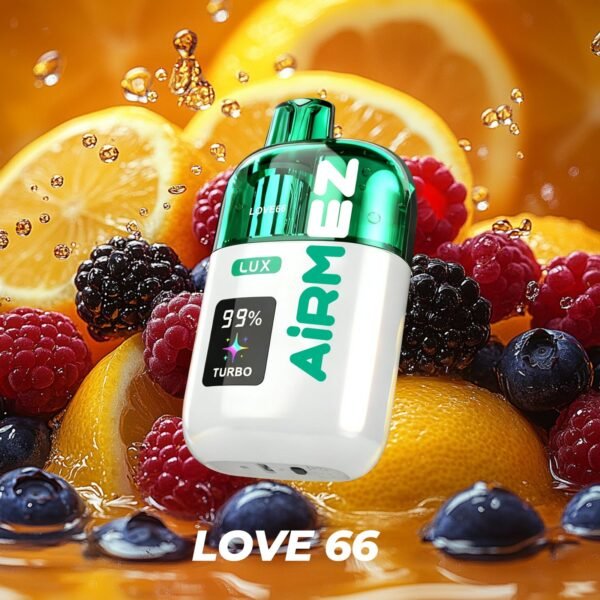 VapePurchase-airmez-lux-60000-60k-puffs-love-66 Airmez Lux 100000 Puffs – Boost / Turbo Módos Eldobható Vape | 60K Puff | LED Kijelző | Újratölthető | EU Raktár – termékkép