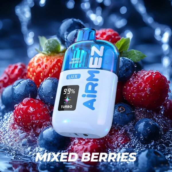 VapePurchase-airmez-lux-60000-60k-puffs-mixed-berries Airmez Lux 100000 Puffs – Boost / Turbo Módos Eldobható Vape | 60K Puff | LED Kijelző | Újratölthető | EU Raktár – termékkép