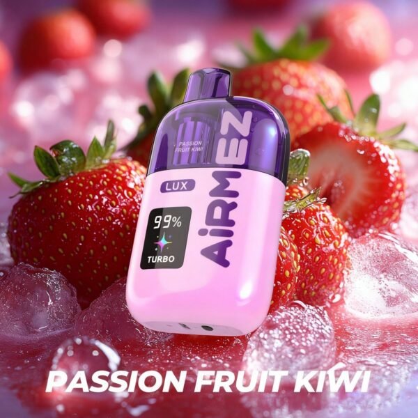 VapePurchase-airmez-lux-60000-60k-puffs-passion-fruit-kiwi Airmez Lux 100000 Puffs – Boost / Turbo Módos Eldobható Vape | 60K Puff | LED Kijelző | Újratölthető | EU Raktár – termékkép