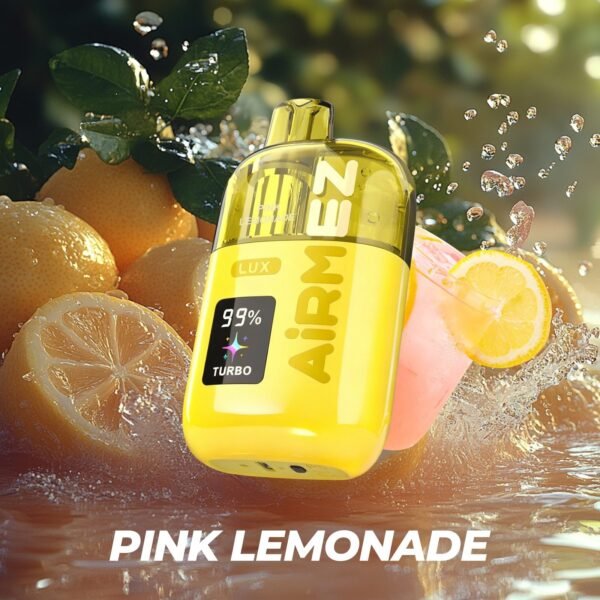 VapePurchase-airmez-lux-60000-60k-puffs-pink-lemonade Airmez Lux 100000 Puffs – Boost / Turbo Módos Eldobható Vape | 60K Puff | LED Kijelző | Újratölthető | EU Raktár – termékkép