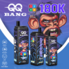 VapePurchase-qq-bang-180000-180k-puffs-banana-ice-watermelon-bubblegum-blueberry-grape-aloe-mango-melon QQ BANG 180K Eldobható Vape – 180 000 Puff • 4 az 1-ben Ízrendszer • LCD Kijelző – termékkép