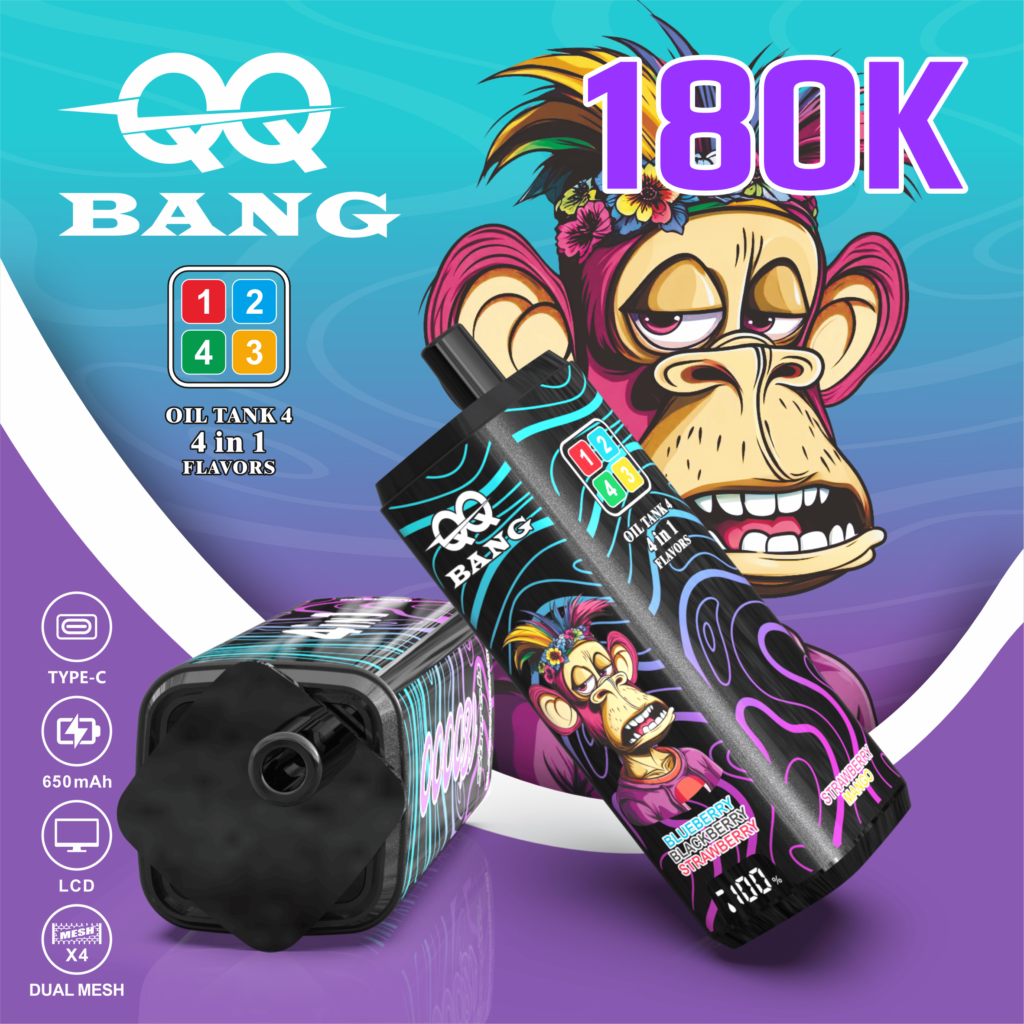 QQ BANG 180K Eldobható Vape – 180 000 Puff • 4 az 1-ben Ízrendszer • LCD Kijelző - Nebulux Vape