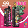 VapePurchase-qq-bang-180000-180k-puffs-cappuccino-pineapple-ice-blueberry-cranberry-cherry-watermelon-dragon-fruit QQ BANG 180K Eldobható Vape – 180 000 Puff • 4 az 1-ben Ízrendszer • LCD Kijelző – termékkép
