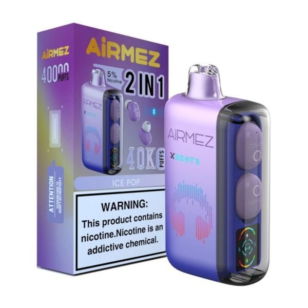 Airmez XBeats 40K – Forradalmi E-Cigaretta Bluetooth Fejhallgatóval és 40,000 Puffal – termékkép