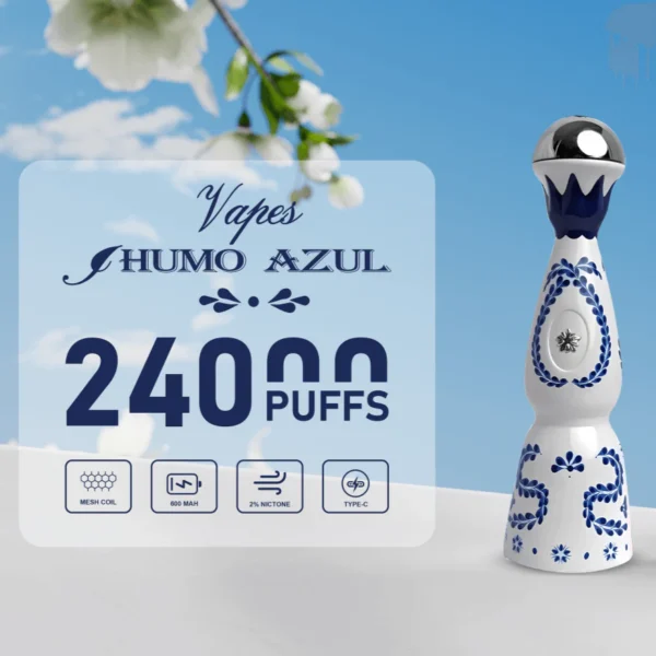 Humo Azul 24000 Puff Tölthető Egyszerhasználatos Vape – Luxus Dizájn, Mesh Coil, 2% Nikotin Só – termékkép
