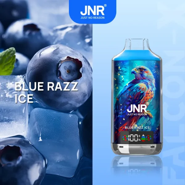 jnr-falon-x-18000-puffs-blue-razz-ice.webp JNR Falcon X 18000 Puffs – Egyszer használatos vape 18,000 puffal és 24 ml folyadékkal – termékkép