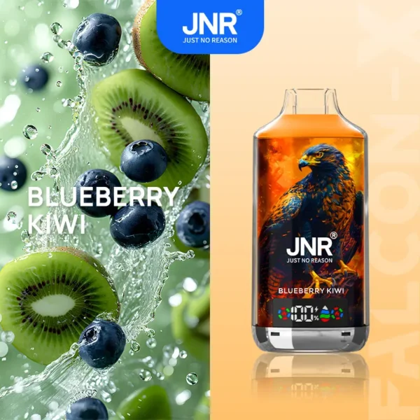 jnr-falon-x-18000-puffs-blueberry-kiwi.webp JNR Falcon X 18000 Puffs – Egyszer használatos vape 18,000 puffal és 24 ml folyadékkal – termékkép