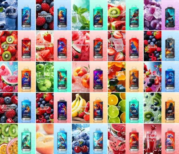 jnr-falon-x-18000-puffs-sleek-vape-jnr-falon-x-18000-puffs-flavors-list.webp JNR Falcon X 18000 Puffs – Egyszer használatos vape 18,000 puffal és 24 ml folyadékkal – termékkép