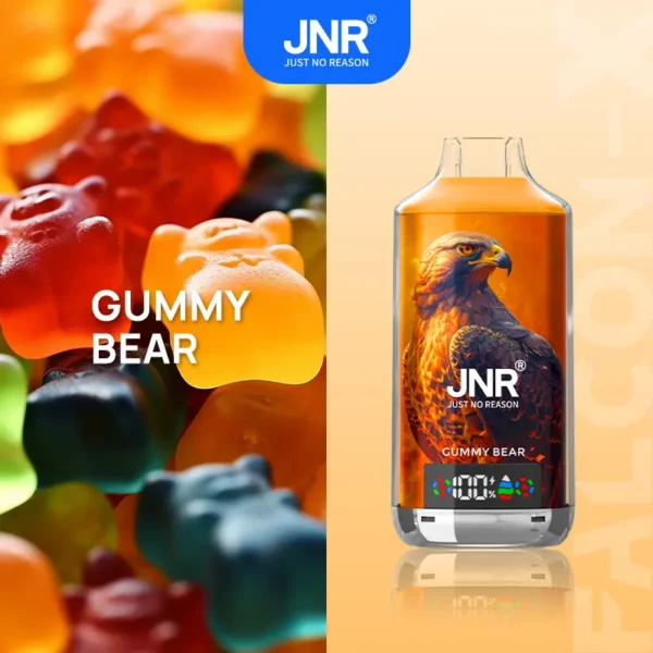 jnr-falon-x-18000-puffs-sleek-vape-jnr-falon-x-18000-puffs-gummy-bear.webp JNR Falcon X 18000 Puffs – Egyszer használatos vape 18,000 puffal és 24 ml folyadékkal – termékkép