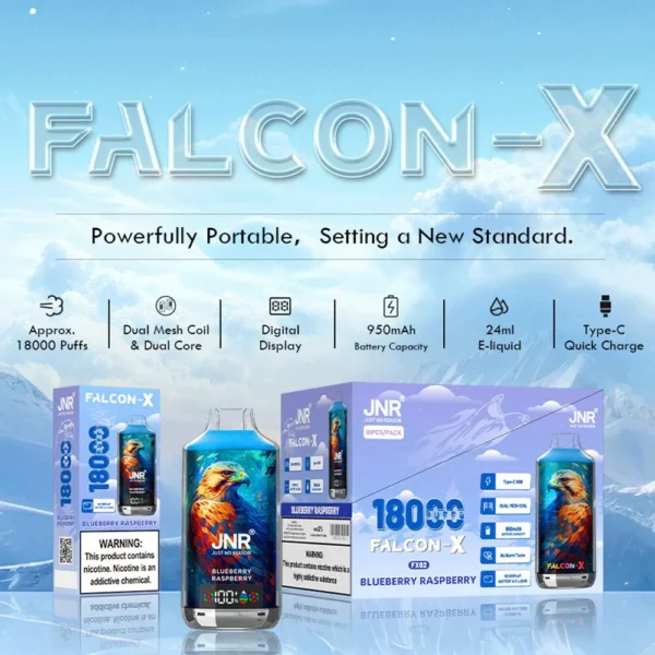 jnr-falon-x-18000-puffs-sleek-vape-jnr-falon-x-18000-puffs-product-parameters.webp JNR Falcon X 18000 Puffs – Egyszer használatos vape 18,000 puffal és 24 ml folyadékkal – termékkép