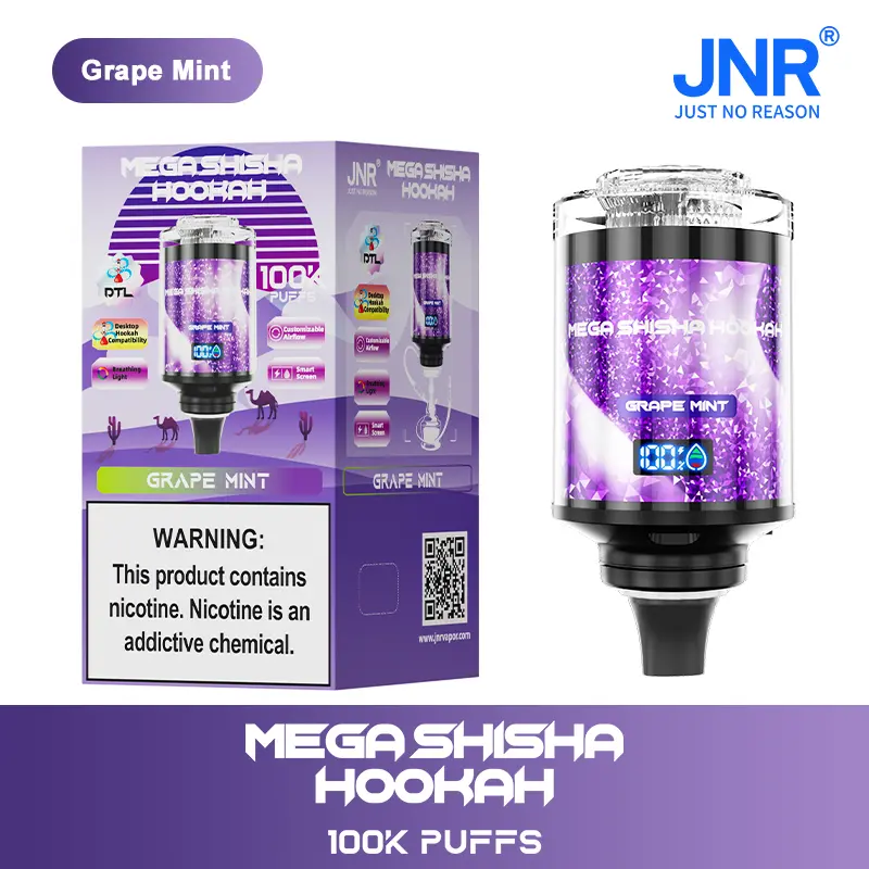 JNR Mega Shisha Hookah 100000 Puff – Nagy Kapacitású Vaping és LED Kijelző - Nebulux Vape