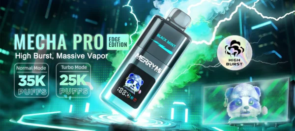 mecha-pro-edge-250903-img-1 Merry Mi Mecha Pro 35000 Puffs – Smart Display kijelzős eldobható vape Turbo és Normal móddal – termékkép
