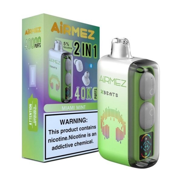 Airmez XBeats 40K – Forradalmi E-Cigaretta Bluetooth Fejhallgatóval és 40,000 Puffal – termékkép