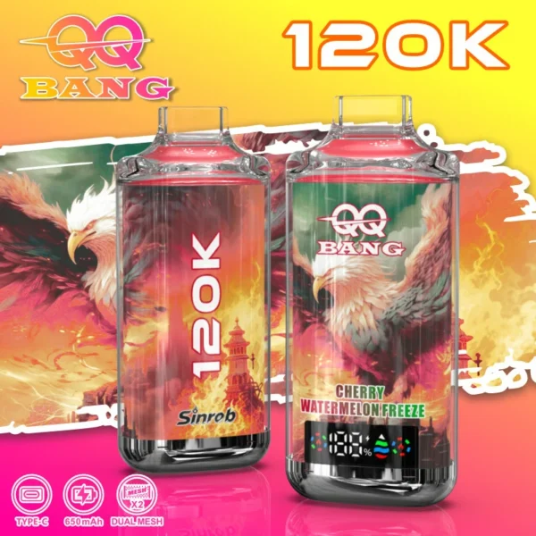 QQ Bang 120K – 120 000 Puff Eldobható Vape | Type-C Újratölthető, LED Kijelzős E-cigaretta – termékkép