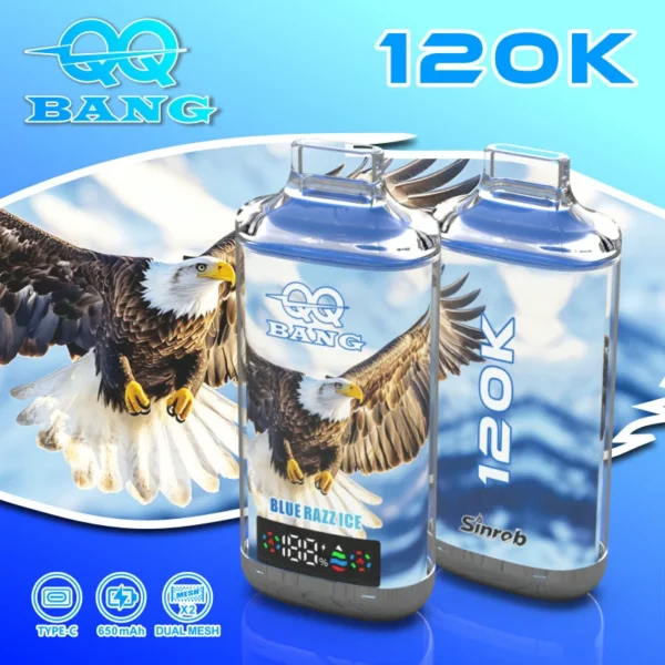 QQ Bang 120K – 120 000 Puff Eldobható Vape | Type-C Újratölthető, LED Kijelzős E-cigaretta – termékkép