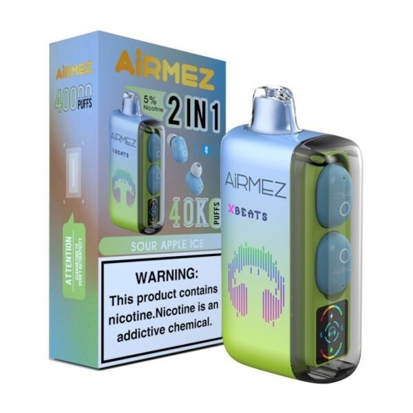 Airmez XBeats 40K – Forradalmi E-Cigaretta Bluetooth Fejhallgatóval és 40,000 Puffal – termékkép